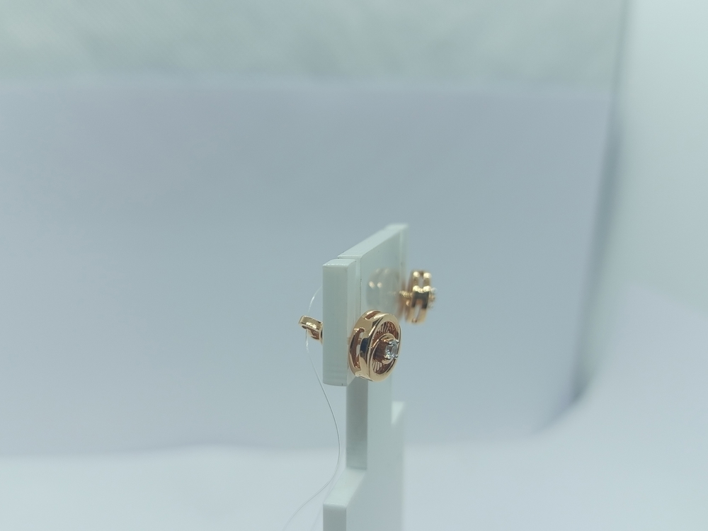 СЕРЬГИ ПУСЕТЫ с камнем (Au 585)