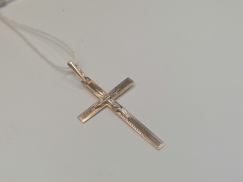 ПОДВЕСКА КРЕСТ БЕЗ КАМНЯ (Au 585)