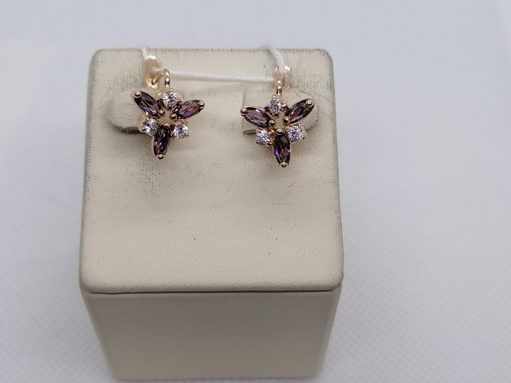 СКМИ585 СЕРЬГИ С КАМНЯМИ (Au 585)