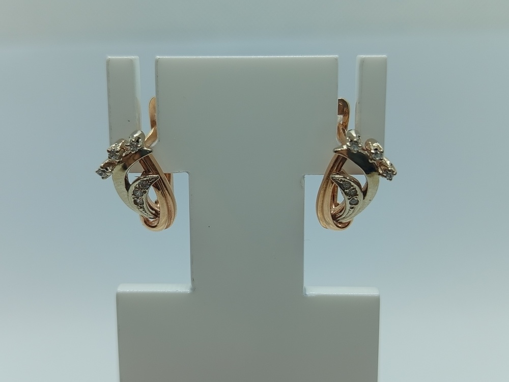 СКМИ585 СЕРЬГИ С КАМНЯМИ (Au 585)