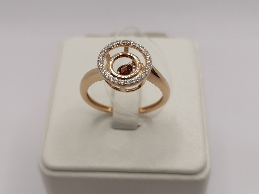 КОЛЬЦО ГРАНАТ с камнями (Au 585)