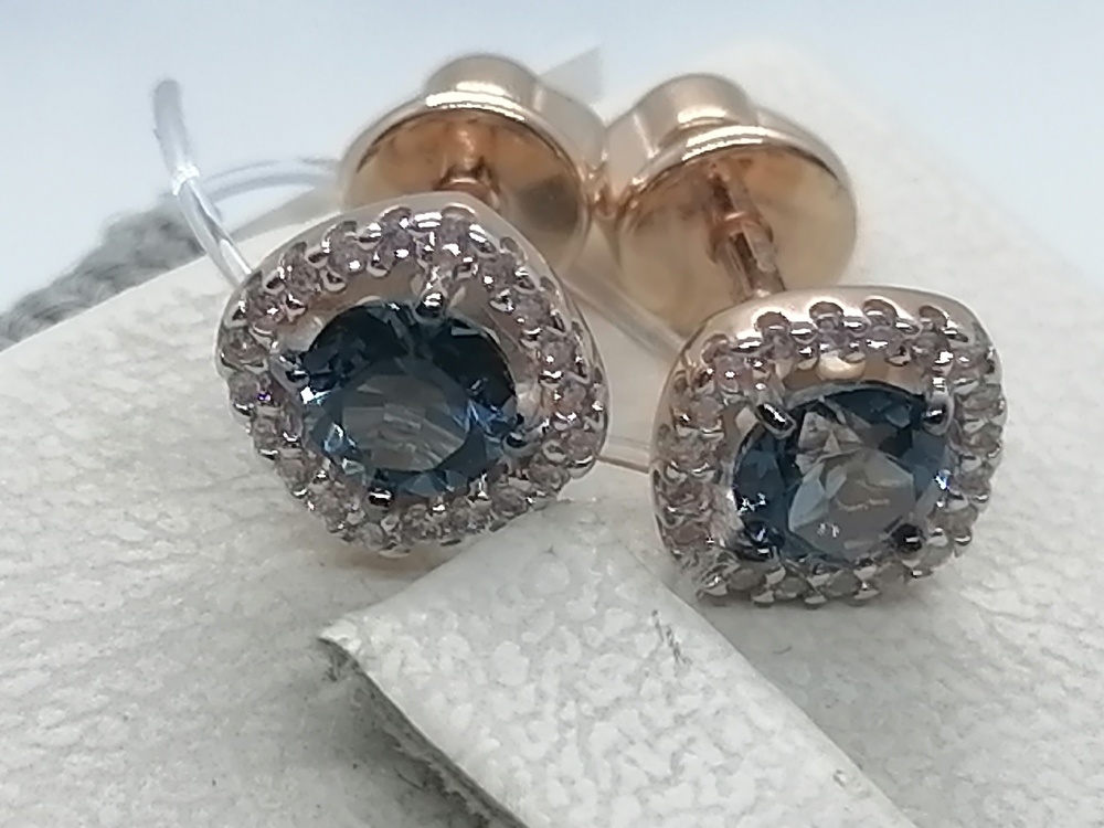 СЕРЬГИ ЛОНДОН-ТОПАЗ с камнями (Au 585)