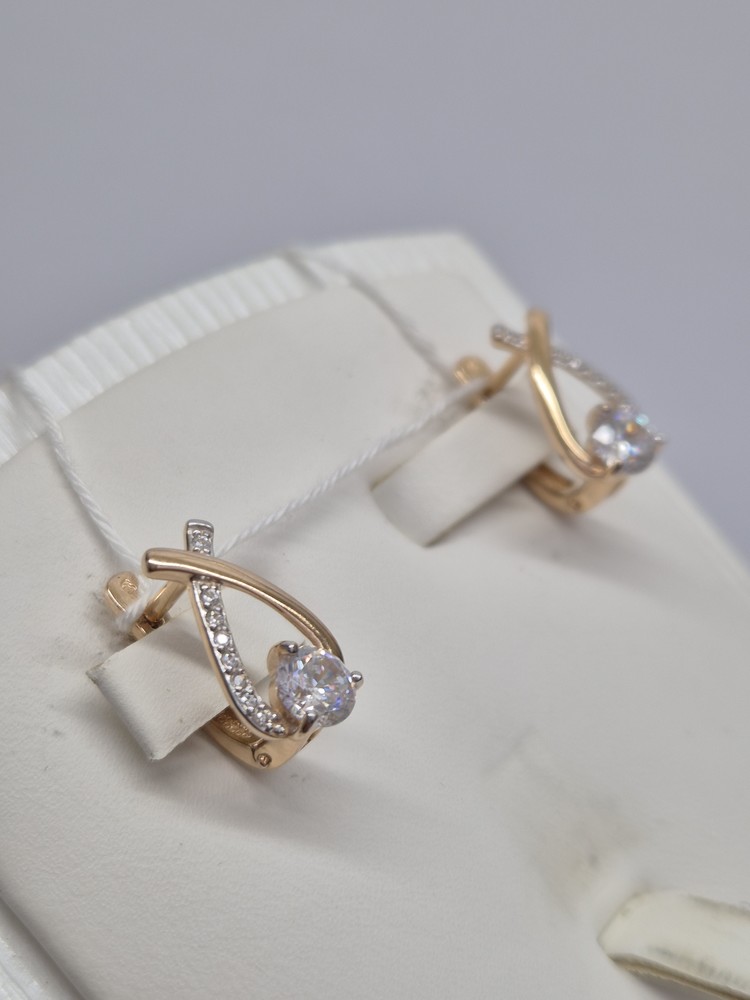 СКМИ585 СЕРЬГИ С КАМНЯМИ (Au 585)