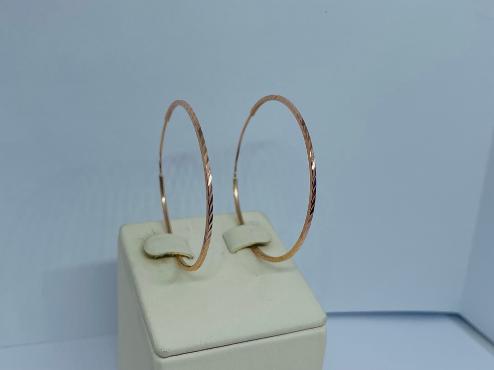 СЕРЬГИ КОНГО Рифленые (Au 585)