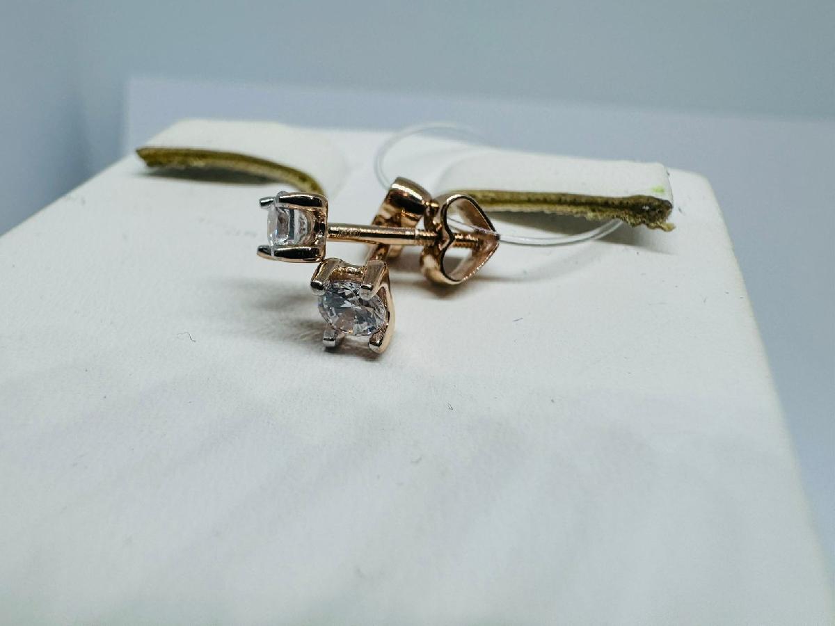 СЕРЬГИ ПУСЕТЫ с камнем (Au 585)