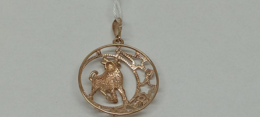 ПОДЗЗТ585 ПОДВЕСКА ЗНАК ЗОДИАКА ТЕЛЕЦ (Au 585)