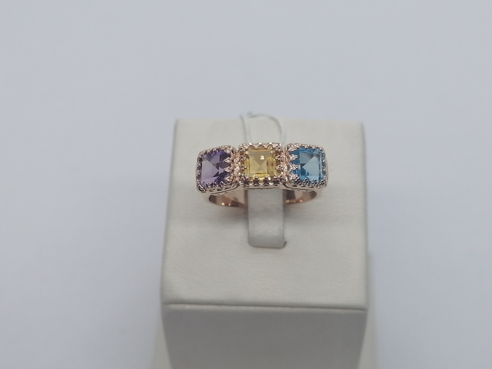 КОЛЬЦО С КАМНЯМИ (Au 585)