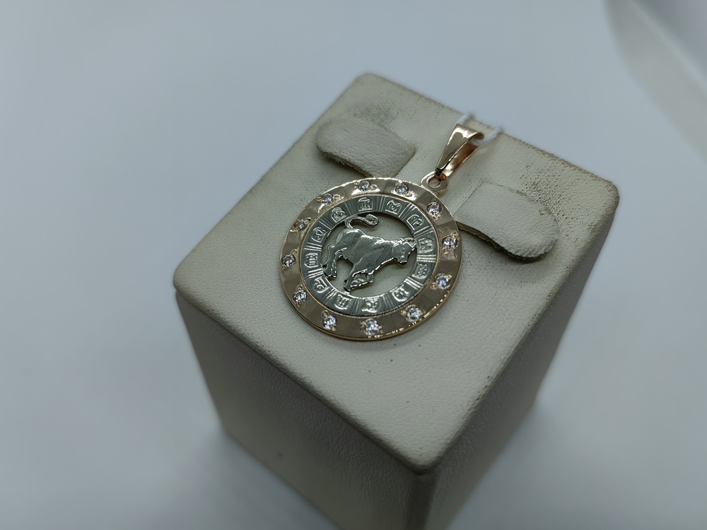 ПОДВЕСКА ЗНАК ЗОДИАКА ТЕЛЕЦ (Au 585)
