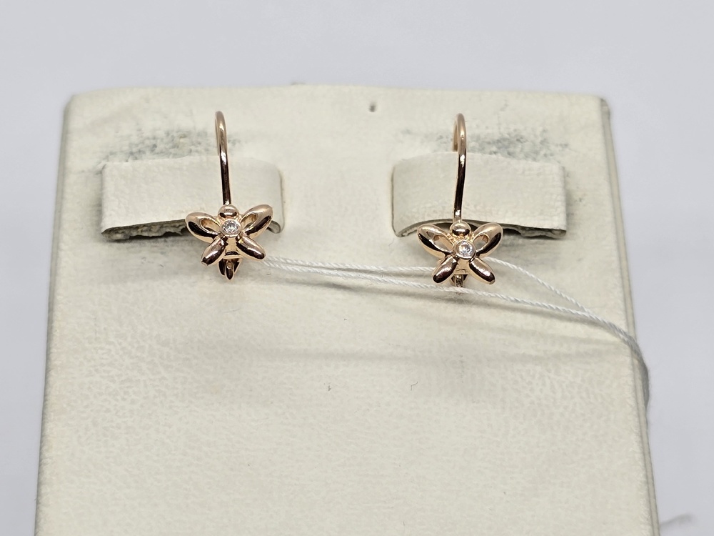 СКМ585 СЕРЬГИ С КАМНЕМ (Au 585)