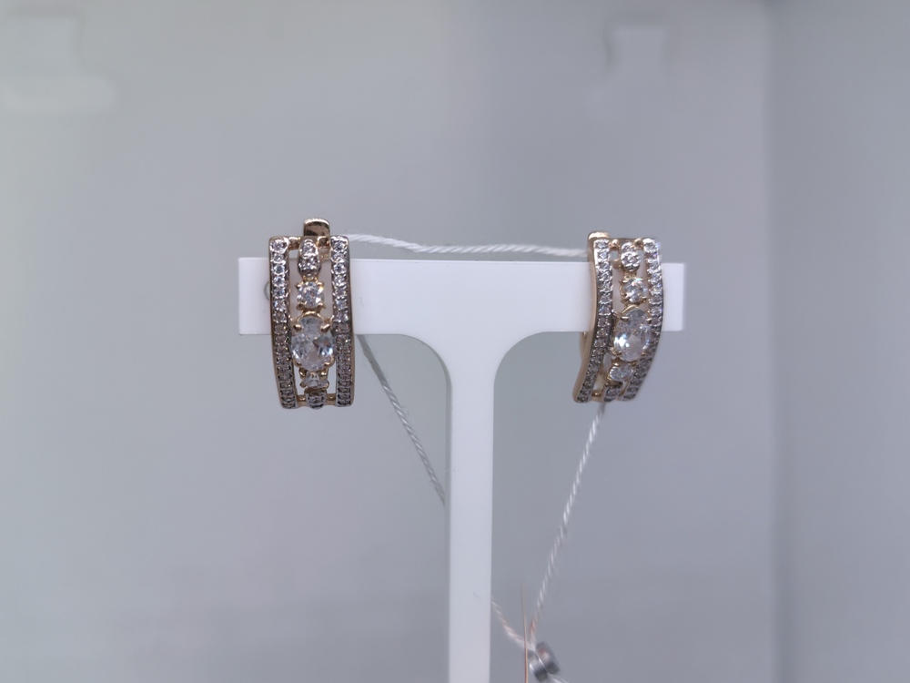 СКМИ585 СЕРЬГИ С КАМНЯМИ (Au 585)