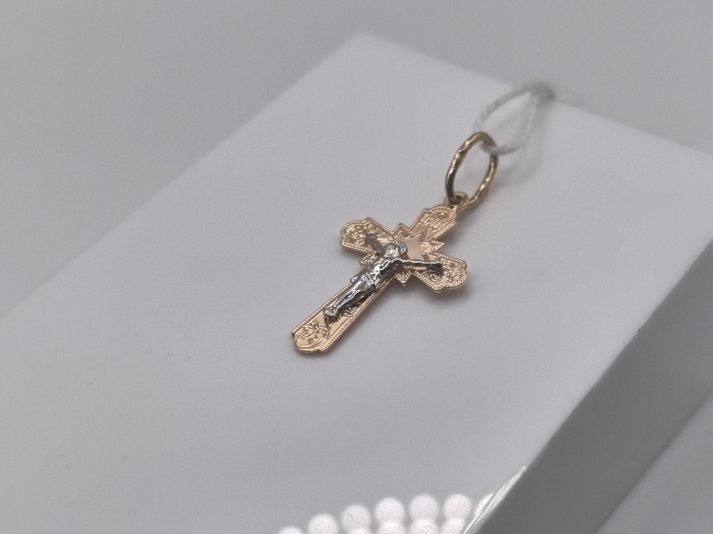 ПОДВЕСКА КРЕСТ БЕЗ КАМНЯ (Au 585)