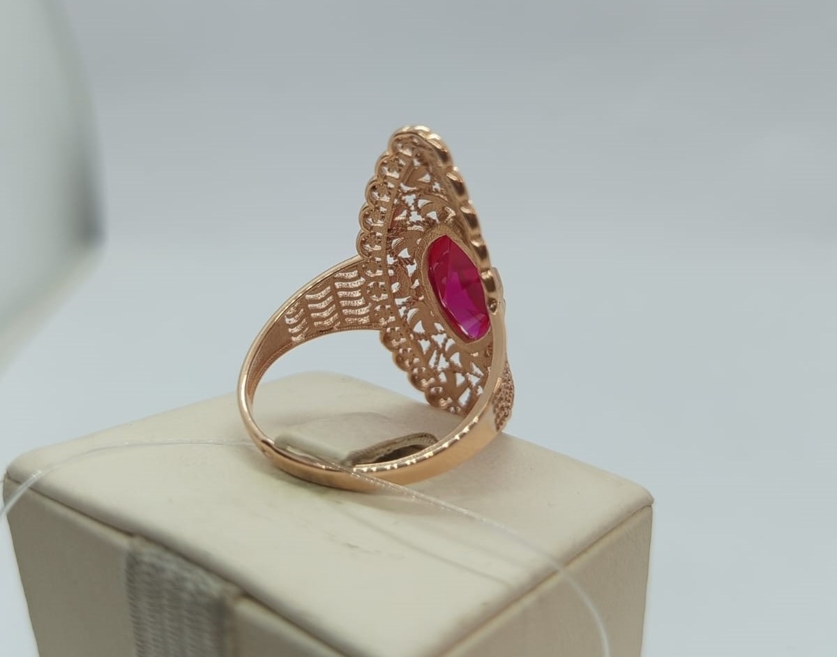 КОЛЬЦО КОРУНД РУБИН (Au 585)