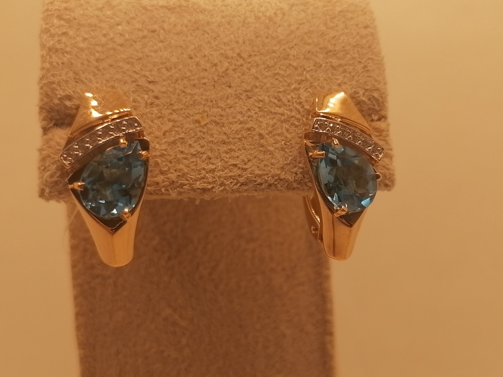 СЕРЬГИ ТОПАЗ с камнями (Au 585)