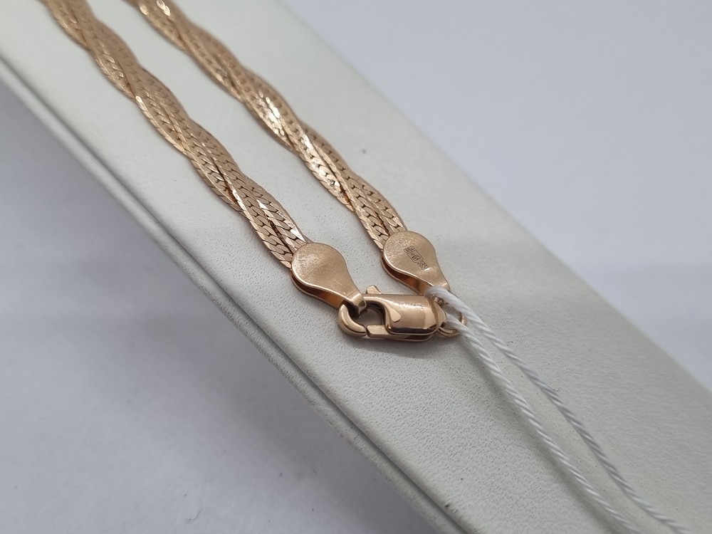 ЦЛКМ585 ЦЕПЬ ПОЛНОВЕСНАЯ Косичка(монреаль) (Au 585)