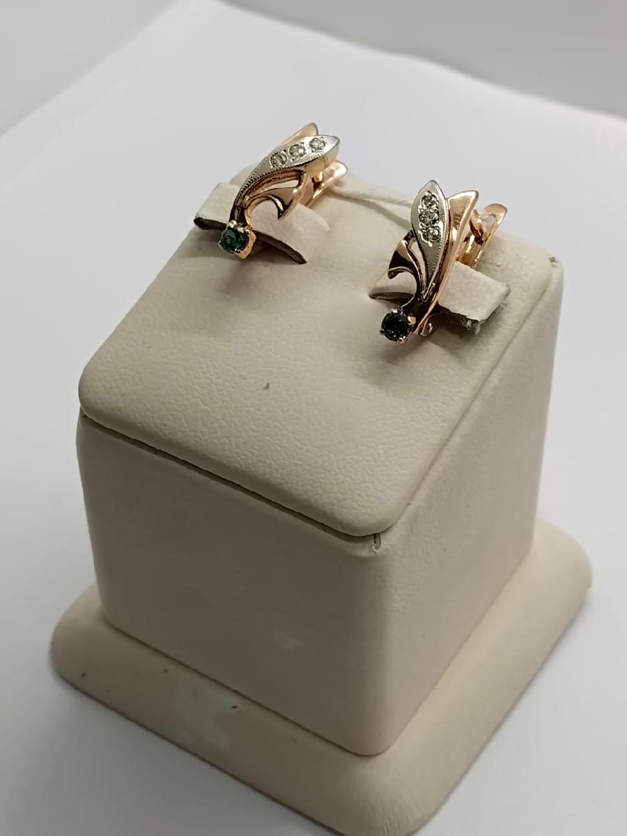 СКМИ585 СЕРЬГИ С КАМНЯМИ (Au 585)