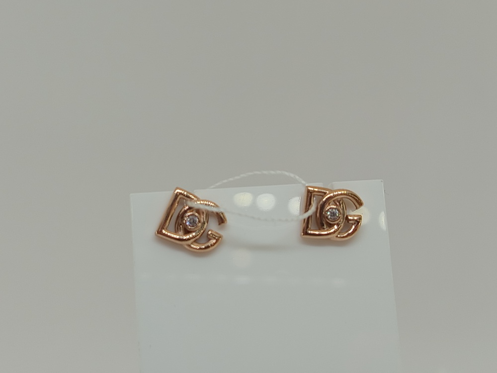 СЕРЬГИ ПУСЕТЫ с камнем (Au 585)