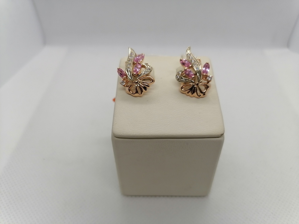 СКМИ585 СЕРЬГИ С КАМНЯМИ (Au 585)