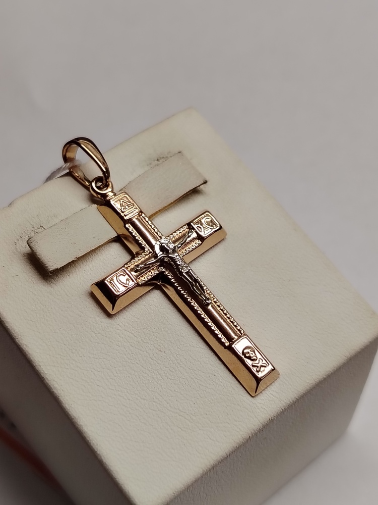 ПОДКБК585 ПОДВЕСКА КРЕСТ БЕЗ КАМНЯ (Au 585)