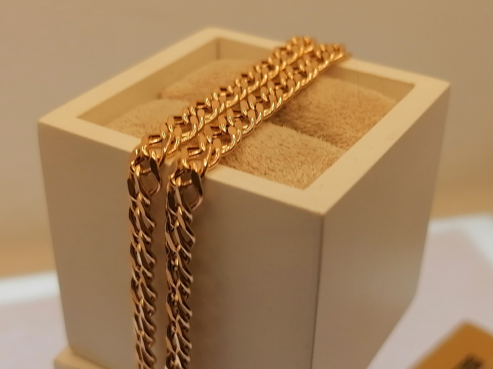 8080154П-55 ЦЕПЬ ПУСТОТЕЛАЯ Ромб двойной (Au 585)