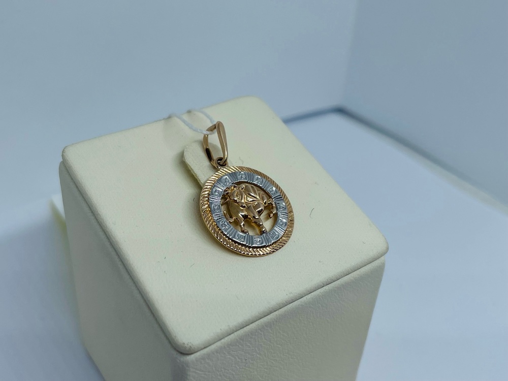 ПОДВЕСКА ЗНАК ЗОДИАКА ТЕЛЕЦ (Au 585)