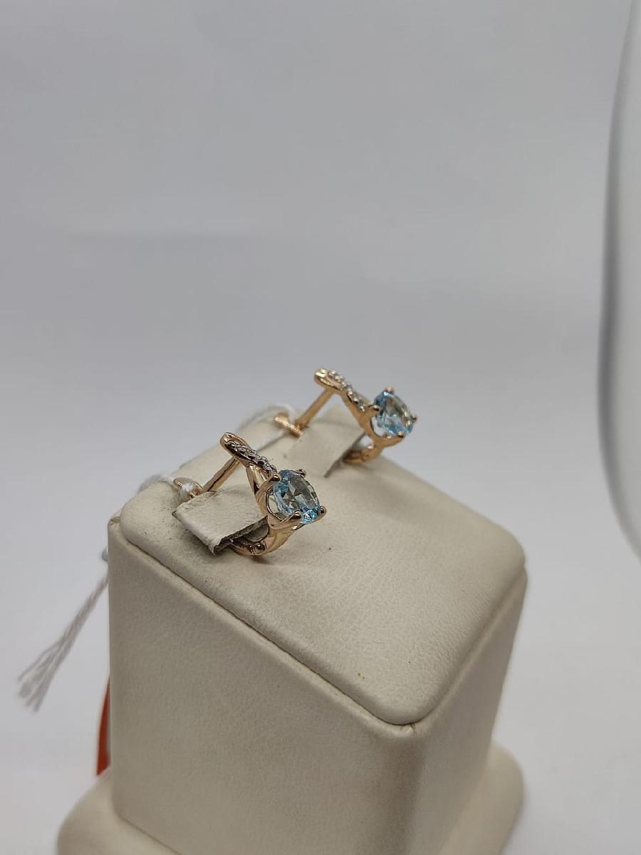 СКМИ585 СЕРЬГИ С КАМНЯМИ (Au 585)