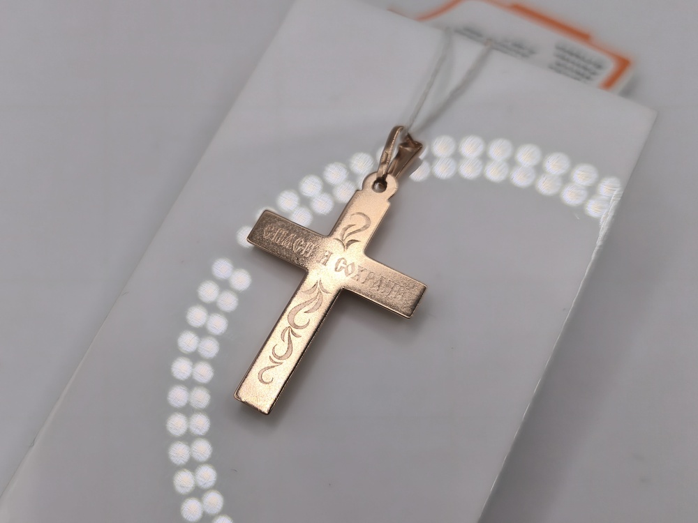 ПОДКБК585 ПОДВЕСКА КРЕСТ БЕЗ КАМНЯ (Au 585)