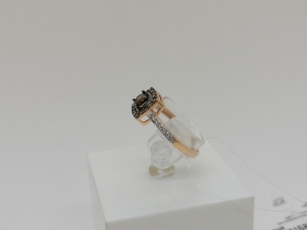 КОЛЬЦО РАУХ-ТОПАЗ с камнями (Au 585)