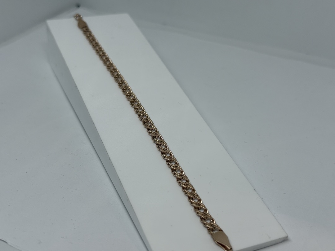 БРАСЛЕТ ПУСТОТЕЛЫЙ Ромб двойной (Au 585)