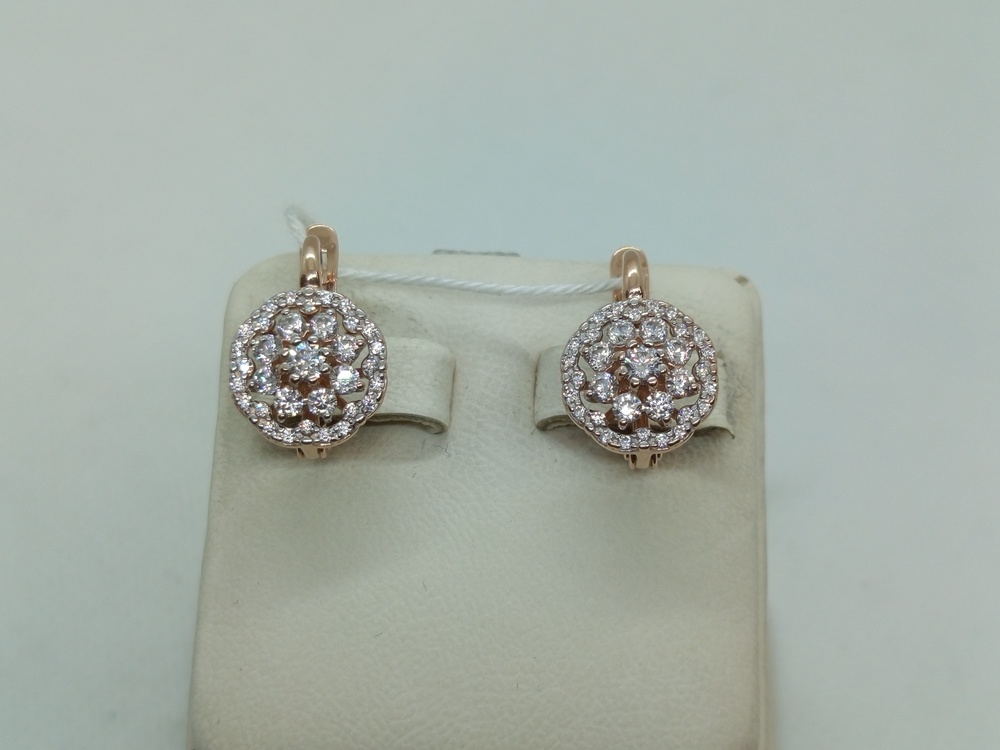 СКМИ585 СЕРЬГИ С КАМНЯМИ (Au 585)