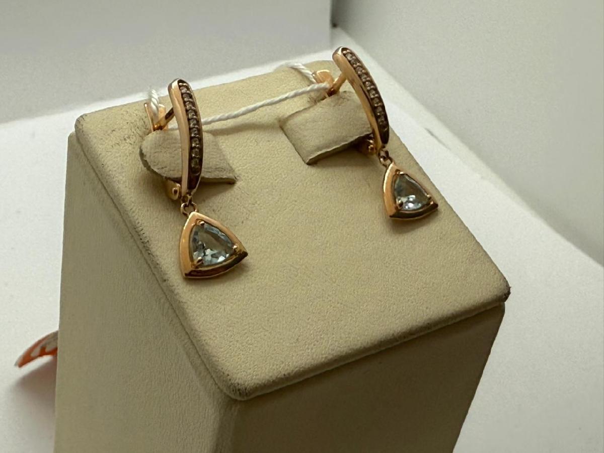 СКМИ585 СЕРЬГИ С КАМНЯМИ (Au 585)