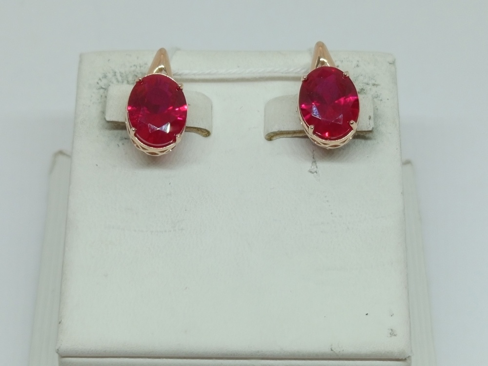 СКМ585 СЕРЬГИ С КАМНЕМ (Au 585)