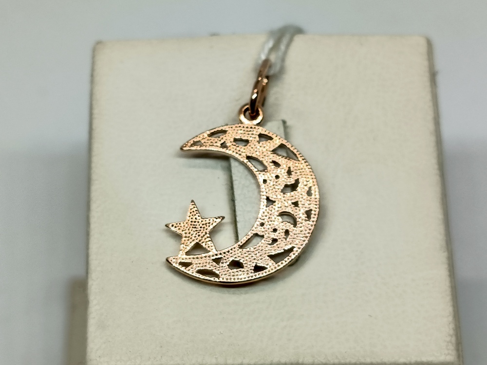 ПОДПБК585 ПОДВЕСКА ПОЛУМЕСЯЦ БЕЗ КАМНЯ (Au 585)