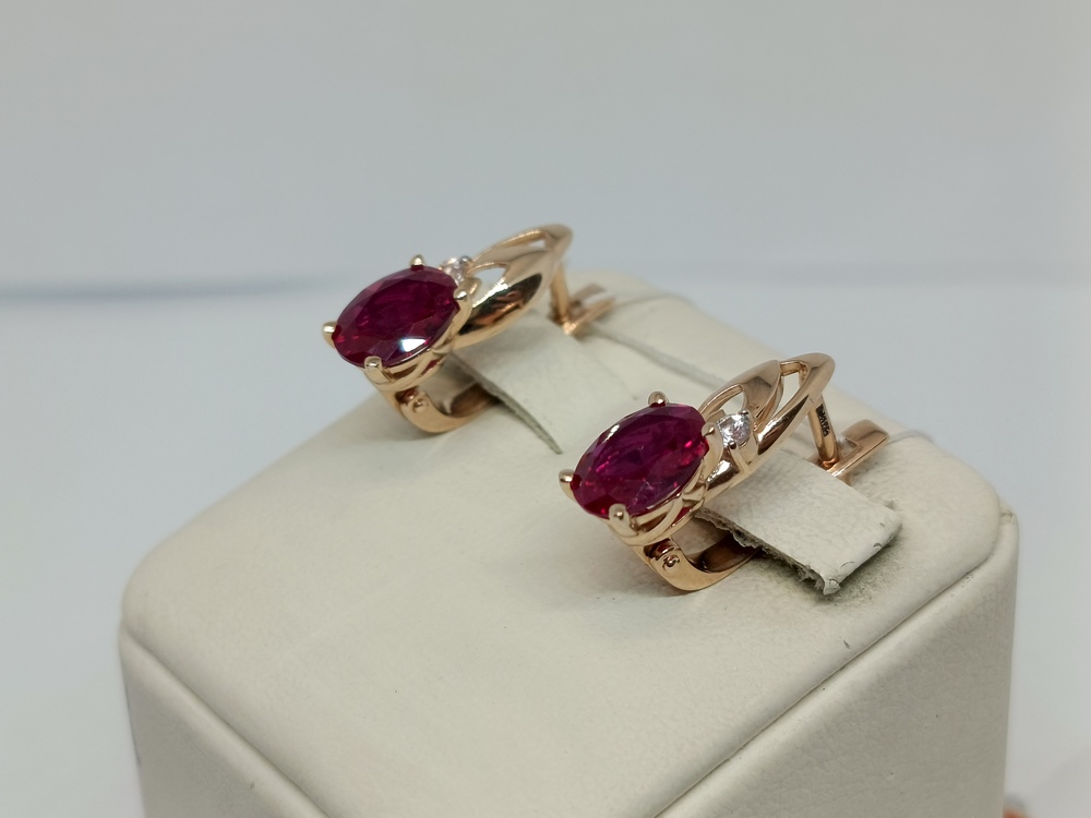 СКМИ585 СЕРЬГИ С КАМНЯМИ (Au 585)