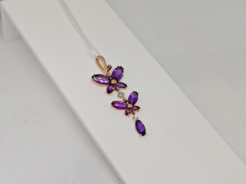 ПОДКМИ585 ПОДВЕСКА С КАМНЯМИ (Au 585)