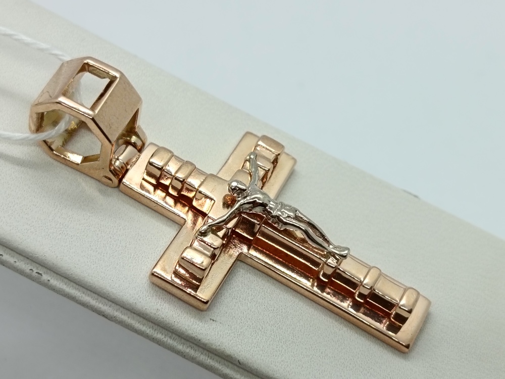 ПОДВЕСКА КРЕСТ БЕЗ КАМНЯ (Au 585)