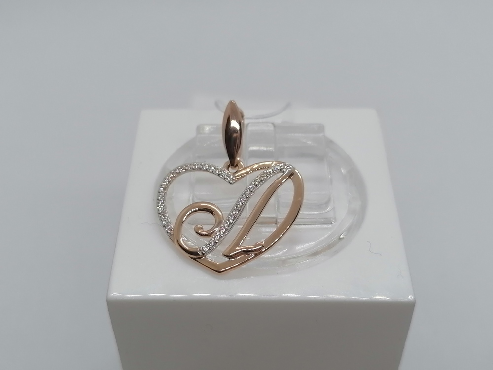 ПОДВЕСКА БУКВА Л с камнями (Au 585)