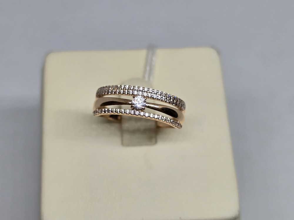 КОЛЬЦО С КАМНЯМИ (Au 585)