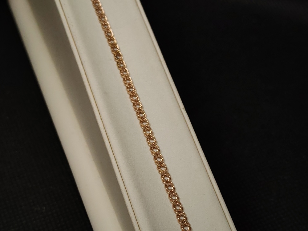 БРАСЛЕТ ПУСТОТЕЛЫЙ Ромб двойной Au 585