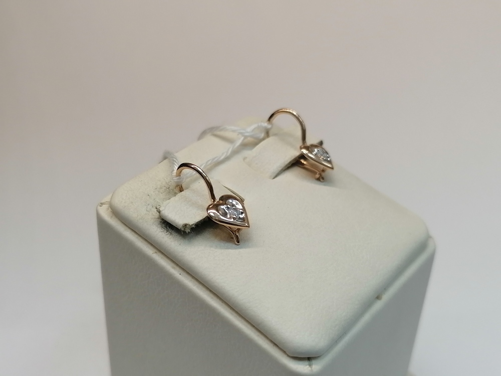 СКМ585 СЕРЬГИ С КАМНЕМ (Au 585)