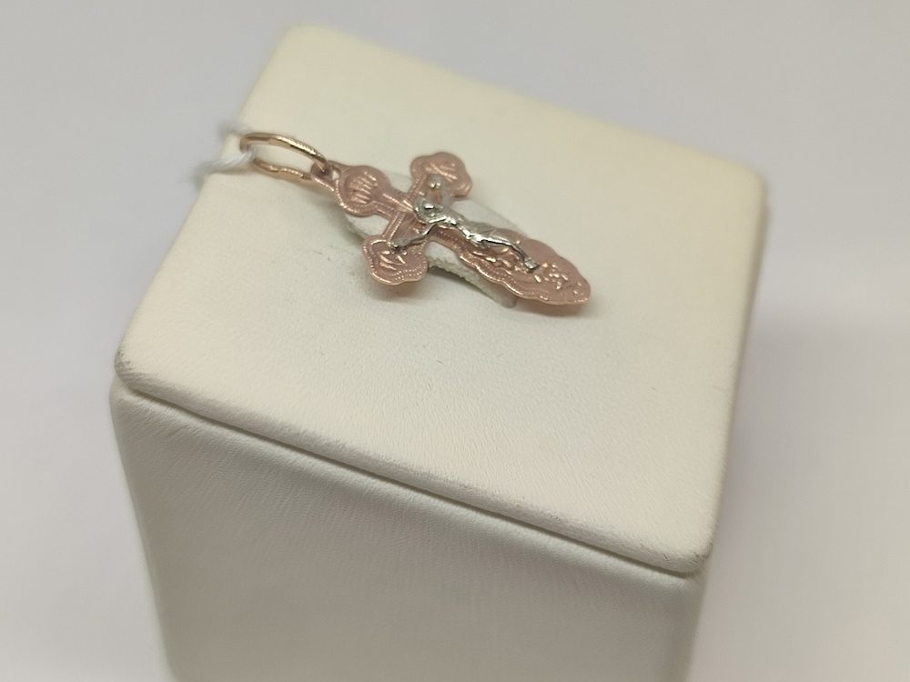 ПОДКБК585 ПОДВЕСКА КРЕСТ БЕЗ КАМНЯ (Au 585)