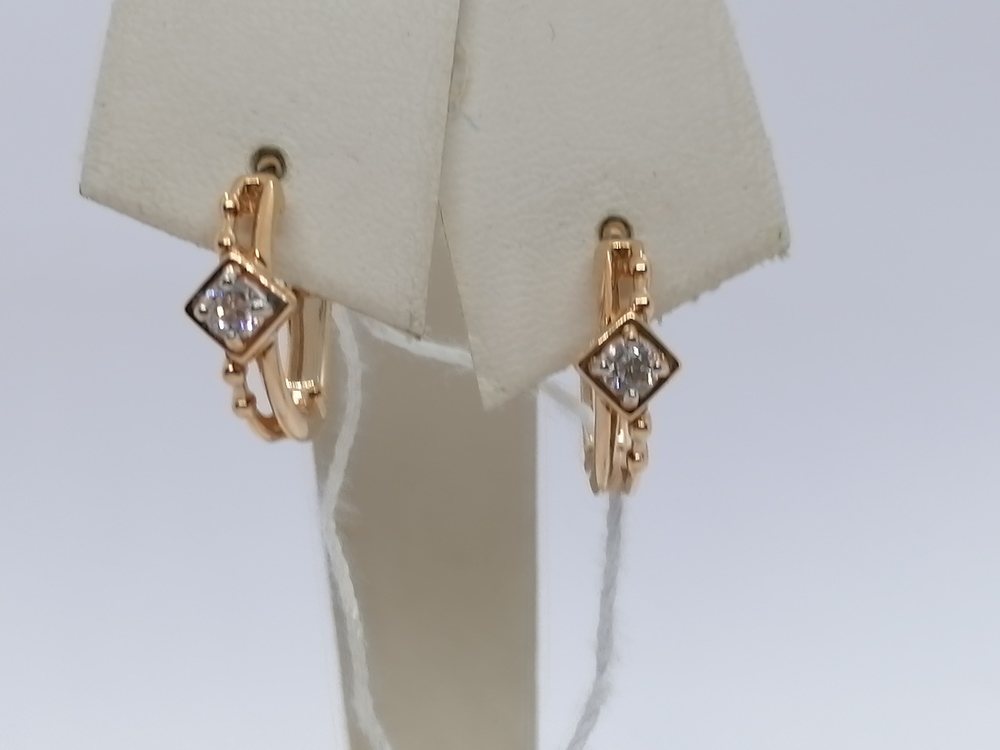 СКМ585 СЕРЬГИ С КАМНЕМ (Au 585)