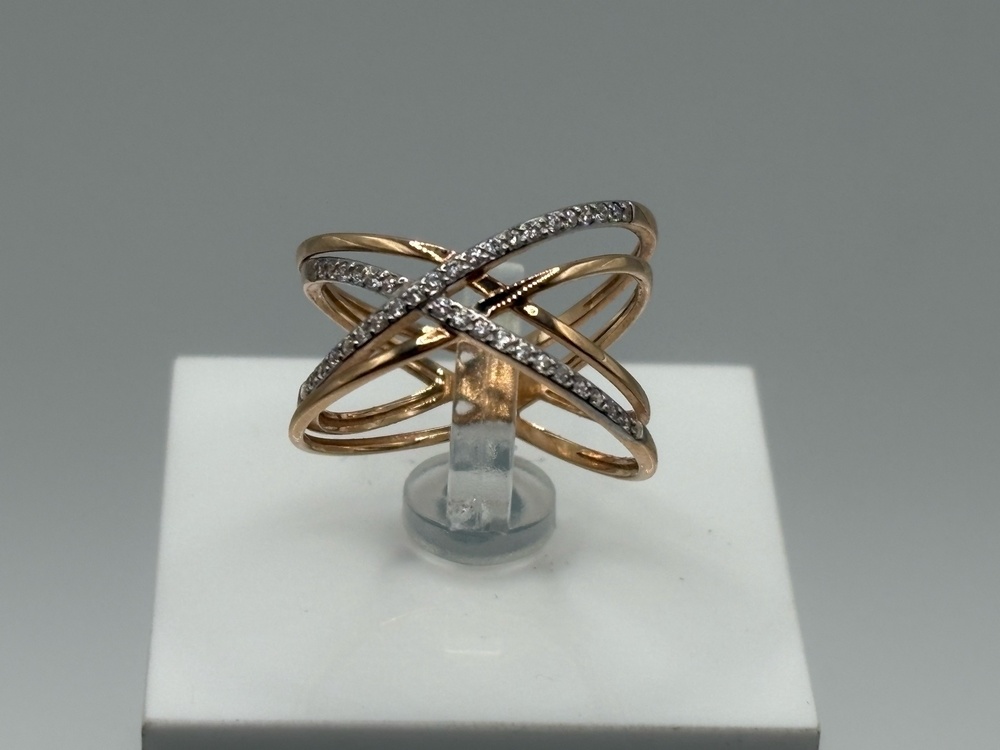 КОЛЬЦО С КАМНЯМИ (Au 585)