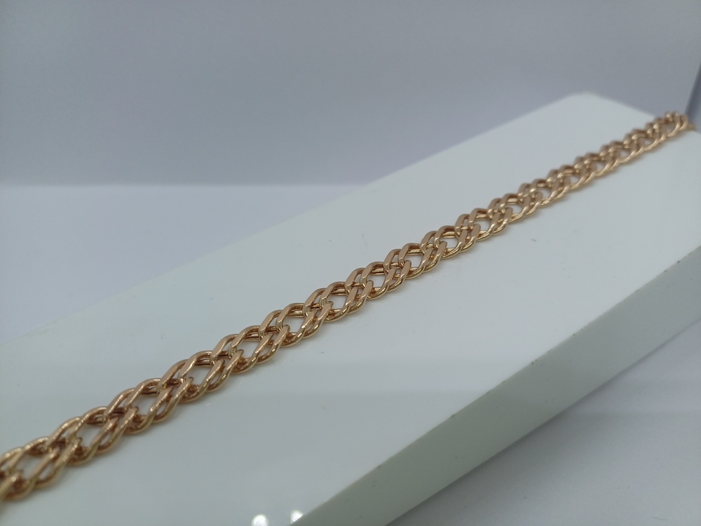 БРАСЛЕТ ПУСТОТЕЛЫЙ Ромб двойной Au 585