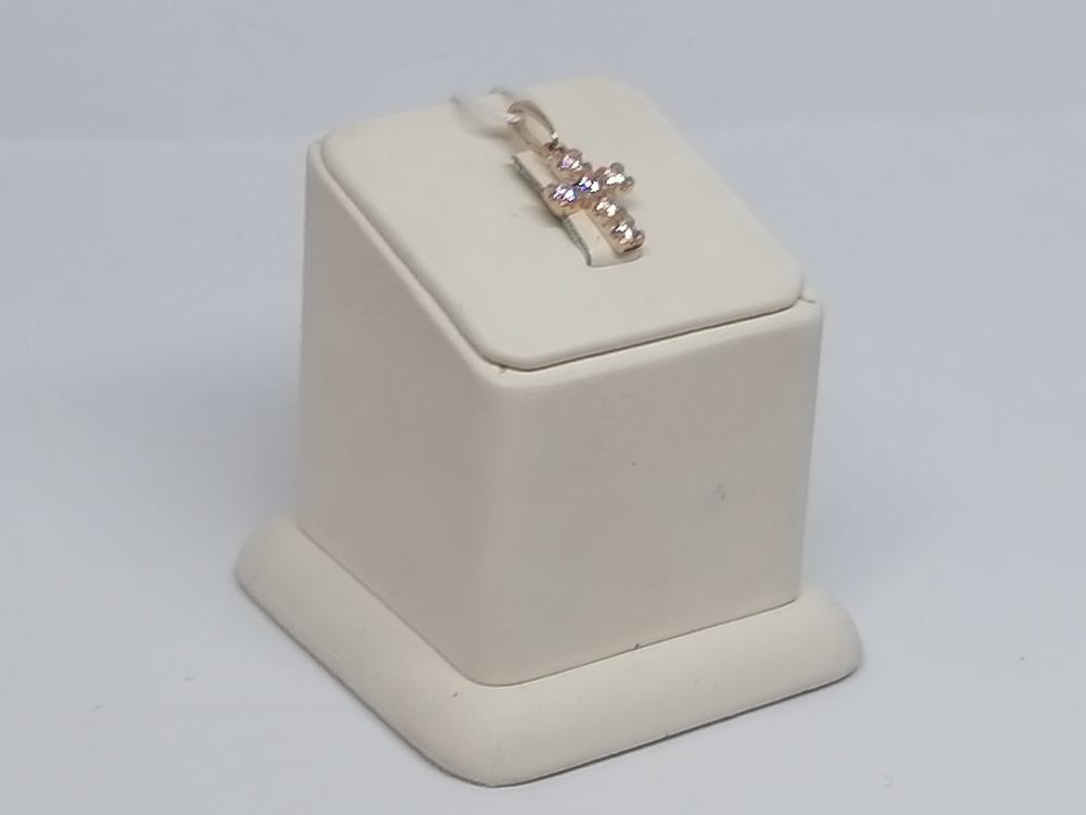 ПОДККИ585 ПОДВЕСКА КРЕСТ С КАМНЯМИ (Au 585)