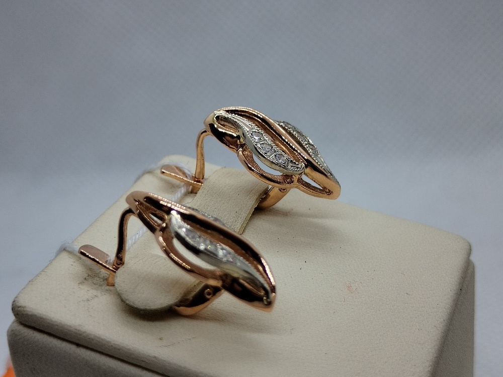 СКМИ585 СЕРЬГИ С КАМНЯМИ (Au 585)