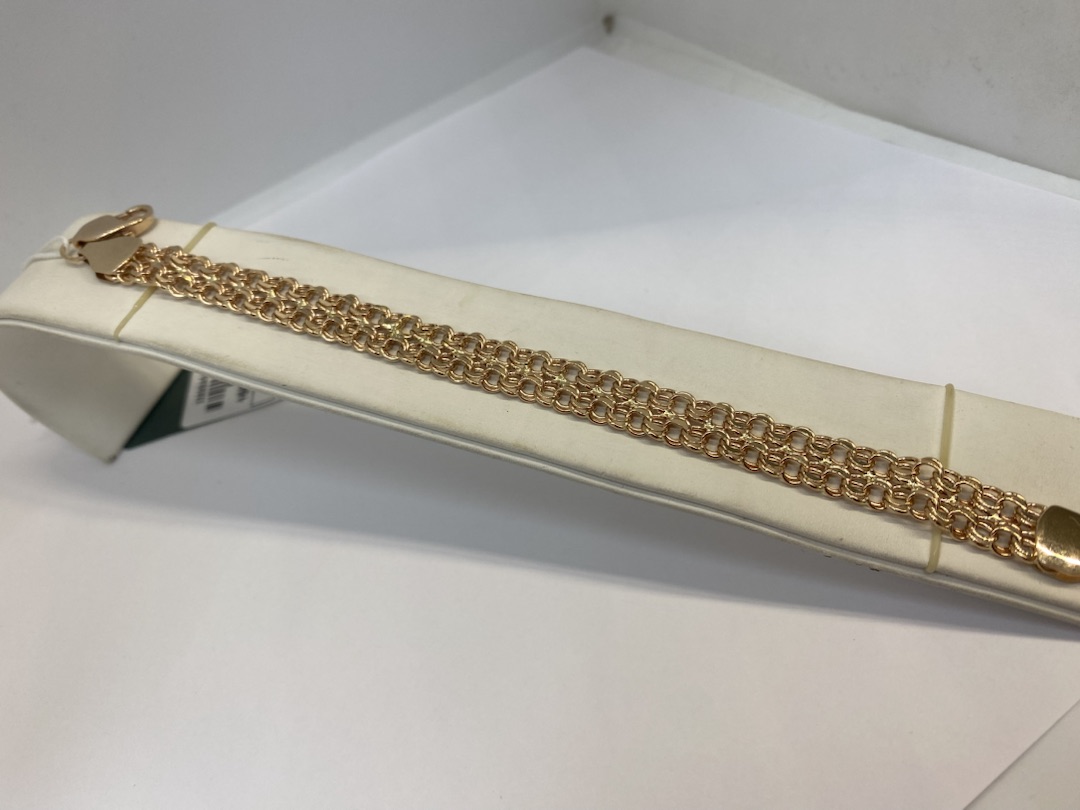 Бисмарк Б70 Двухрядный БРАСЛЕТ ПУСТОТЕЛЫЙ (Au 585)