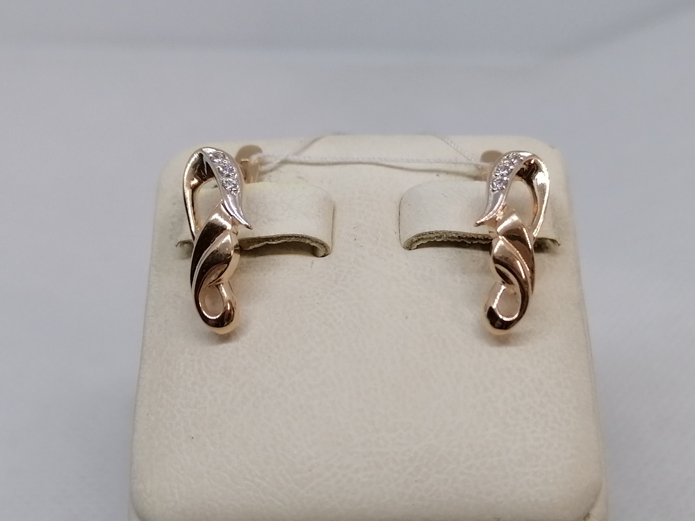 СКМИ585 СЕРЬГИ С КАМНЯМИ (Au 585)