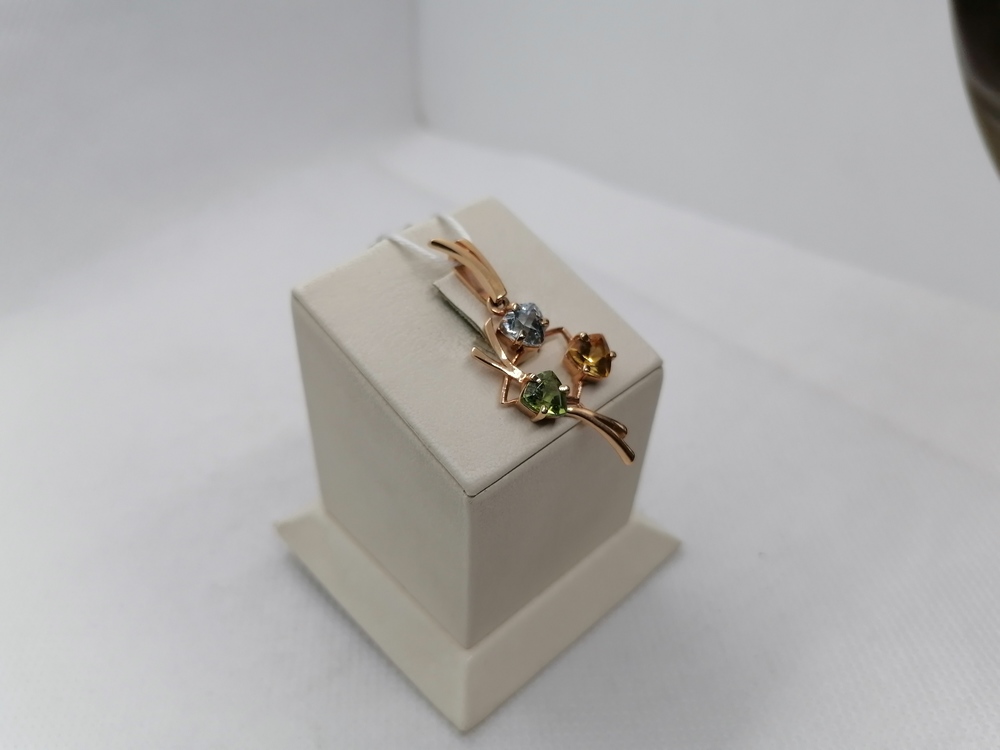 ПОДКМИ585 ПОДВЕСКА С КАМНЯМИ (Au 585)