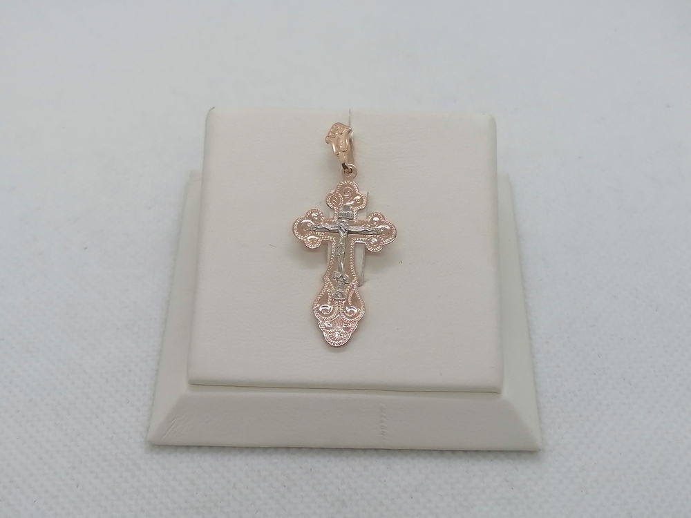 ПОДКБК585 ПОДВЕСКА КРЕСТ БЕЗ КАМНЯ (Au 585)