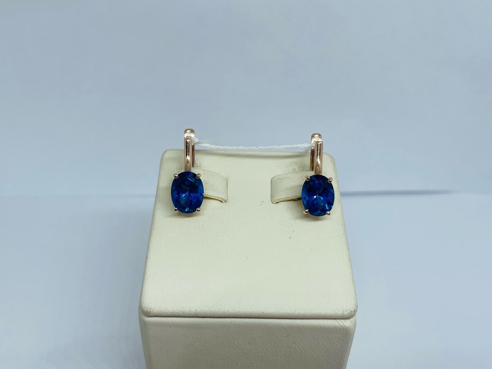 СКМ585 СЕРЬГИ С КАМНЕМ (Au 585)